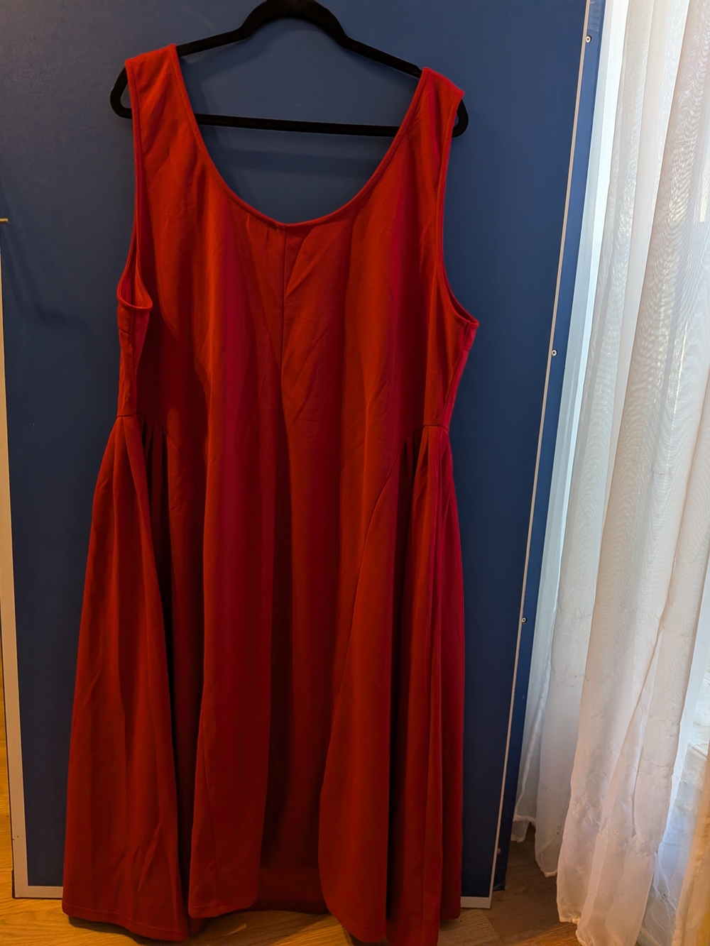 Cider Red Scoop-Neck A-Line Dress